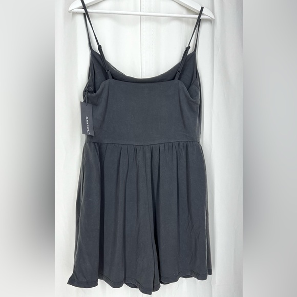 BLACK TAPE Women's Dark Grey Draped-Neck Spaghetti Strap Pull-On Romper SZ M - Picture 7 of 13